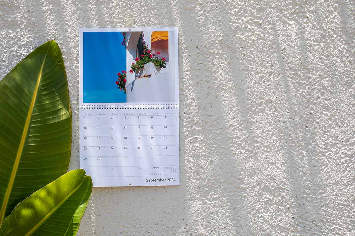 Summer-themed wall calendar