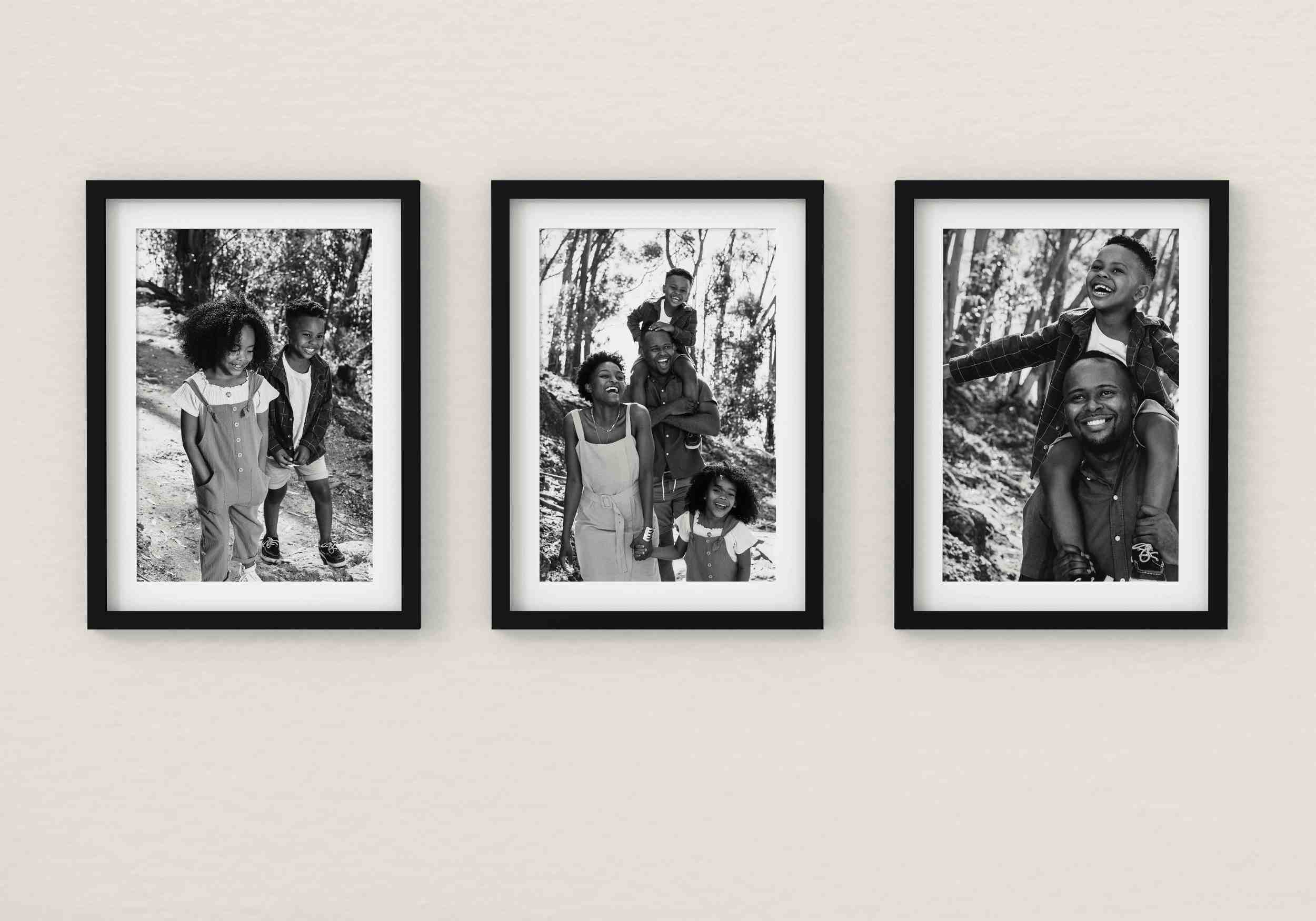 Black and white photos make great DIY home decor