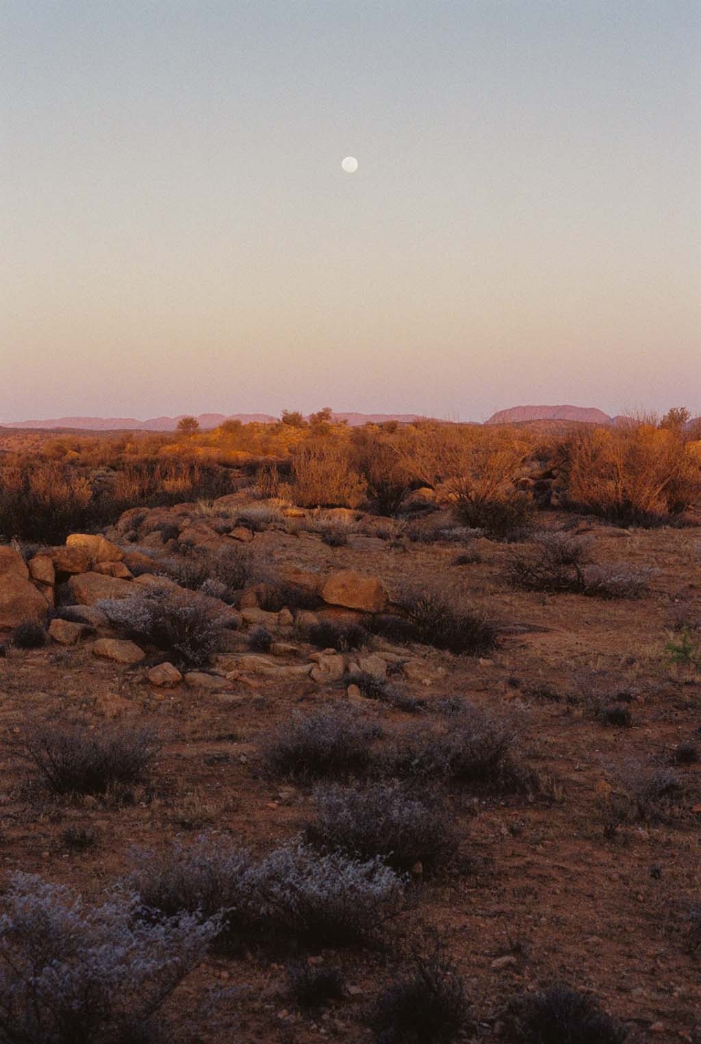 moon over desert