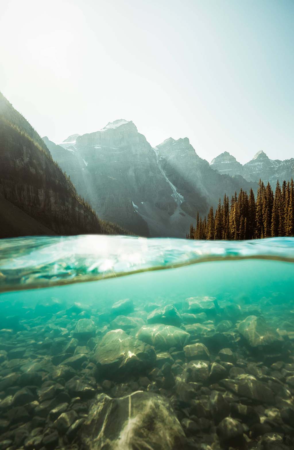 Moraine Lake Shot Underwater by Jordan McGarth