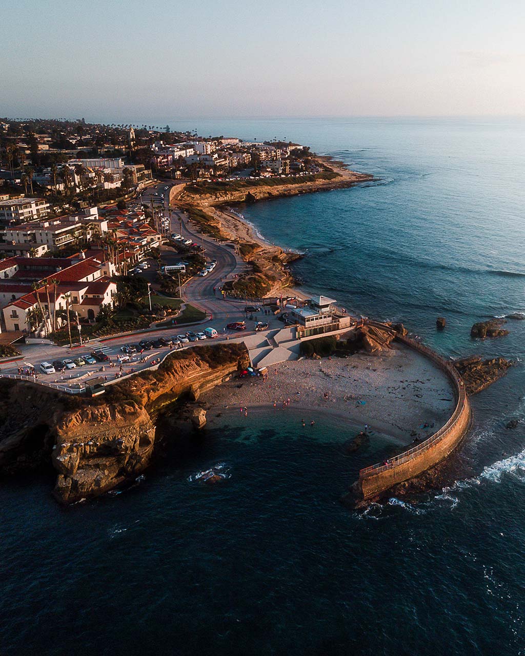 coastal aerial shot of california